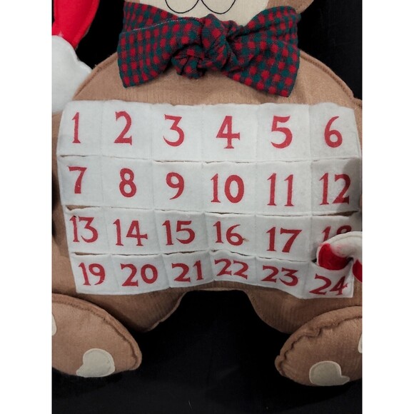 Teddy Bear in Santa Hat Advent Calendar Christmas Decoration Stuffed Felt - Picture 11 of 12